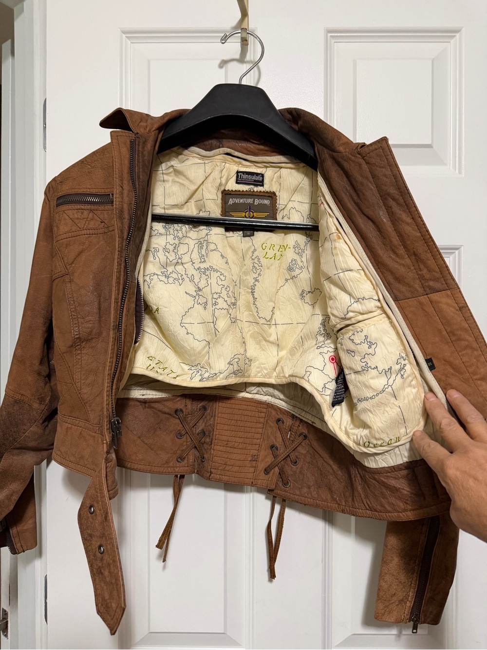 Vintage, Adventure Leather Brown Suede Moto Jacket - Women - Picture 3 of 9